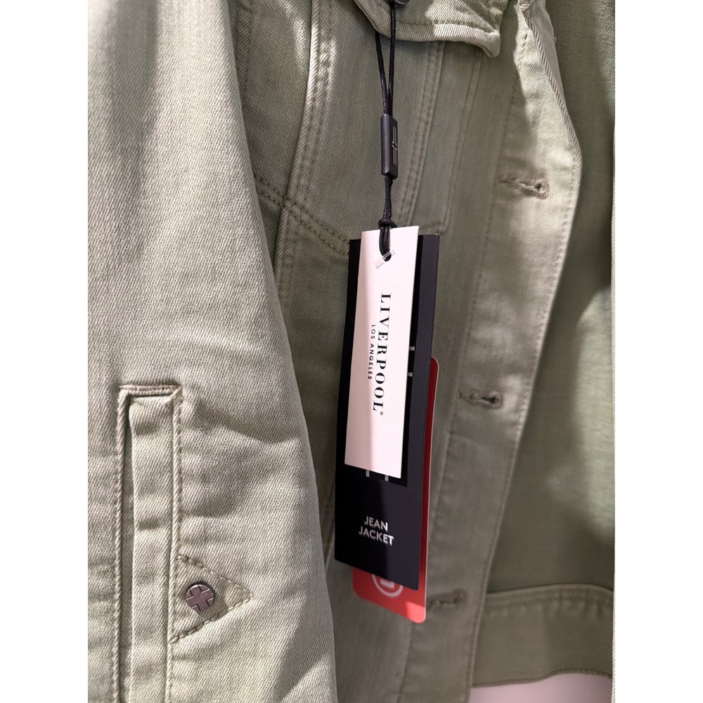 Liverpool Los Angeles Spanish Moss Green Jean Jacket LM1004WF XL NEW - Picture 4 of 7